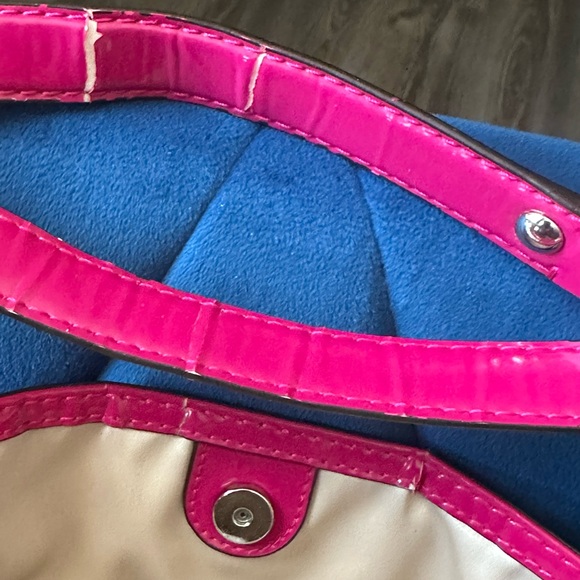 Rare 2005 Coach Poppy Liquid Gloss Quilted Patent Leather Bag -Fuchsia - Vintage - Picture 8 of 11